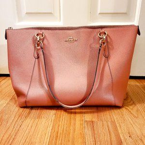 Coach Ava pink leather tote